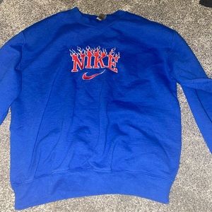 Nike embroidered fire crewneck